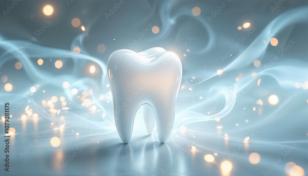 White teeth with effects of whirling light White teeth with effects of whirling light