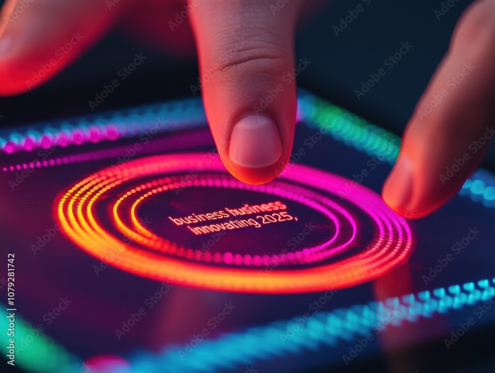 Business innovation planning for 2025 on futuristic digital tablet Business innovation planning for 2025 on futuristic digital tablet