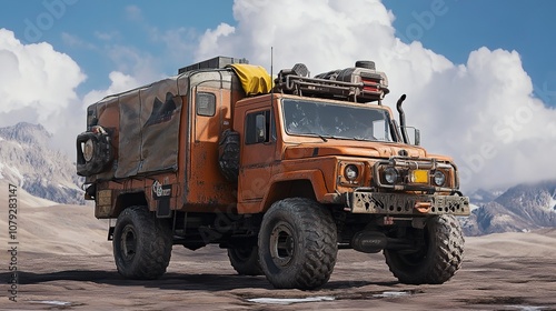 Explore the customization and preparation of a rugged off-road vehicle for extreme adventures photo