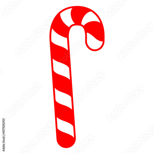 Candy Cane christmas clip art design on plain white transparent isolated background for card, shirt, hoodie, sweatshirt, apparel, card, tag, mug, icon, poster or badge