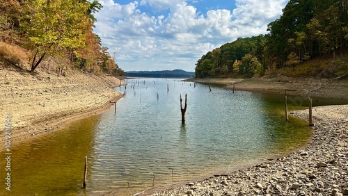 lake and mountains broken bow beavers bend state park photo