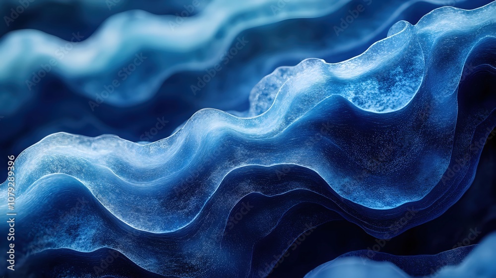 Obraz premium Abstract Blue Background with Wavy Lines