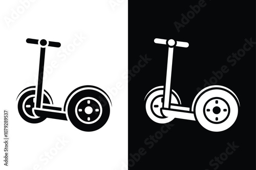 Segway icon on White Background Vector Art Illustration on white background.