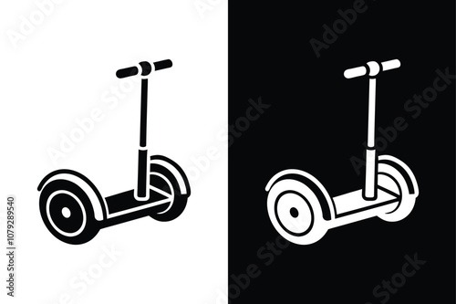 Segway icon on White Background Vector Art Illustration on white background.