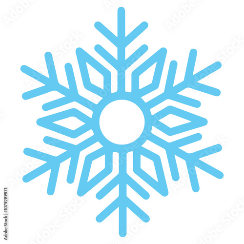 Snowflake winter clip art design on plain white transparent isolated background for card, shirt, hoodie, sweatshirt, apparel, card, tag, mug, icon, poster or badge