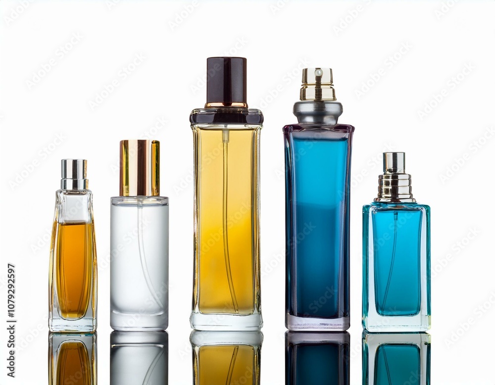 different kind of generic perfume bottles isolated on transparent different kind of generic perfume bottles isolated on transparent