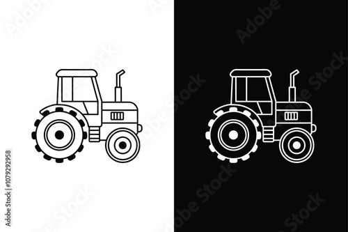 Farmer tractor icon isolated vector icon illustration on white background.