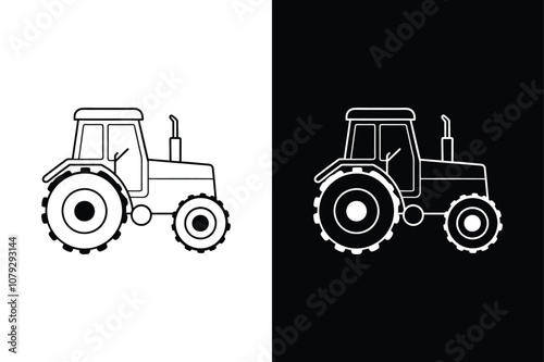 Farmer tractor icon isolated vector icon illustration on white background.