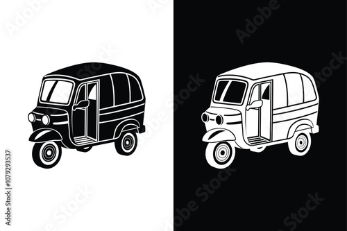 Tuk Tuk  icon isolated vector icon illustration on white background.