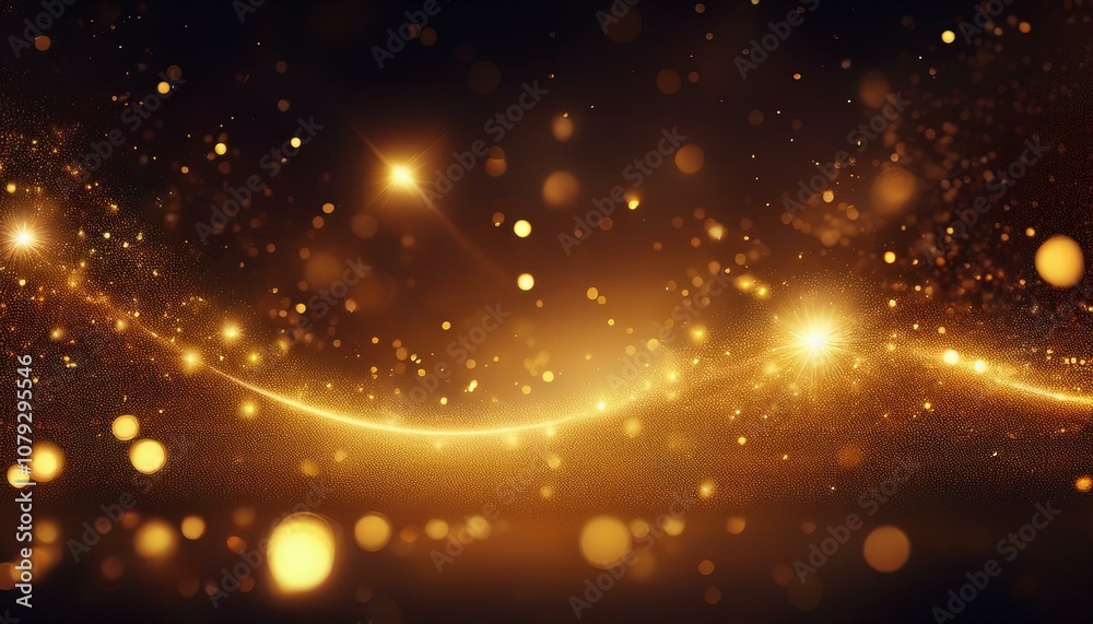 sparkling particles glowing golden lights on a dark background sparkling particles glowing golden lights on a dark background