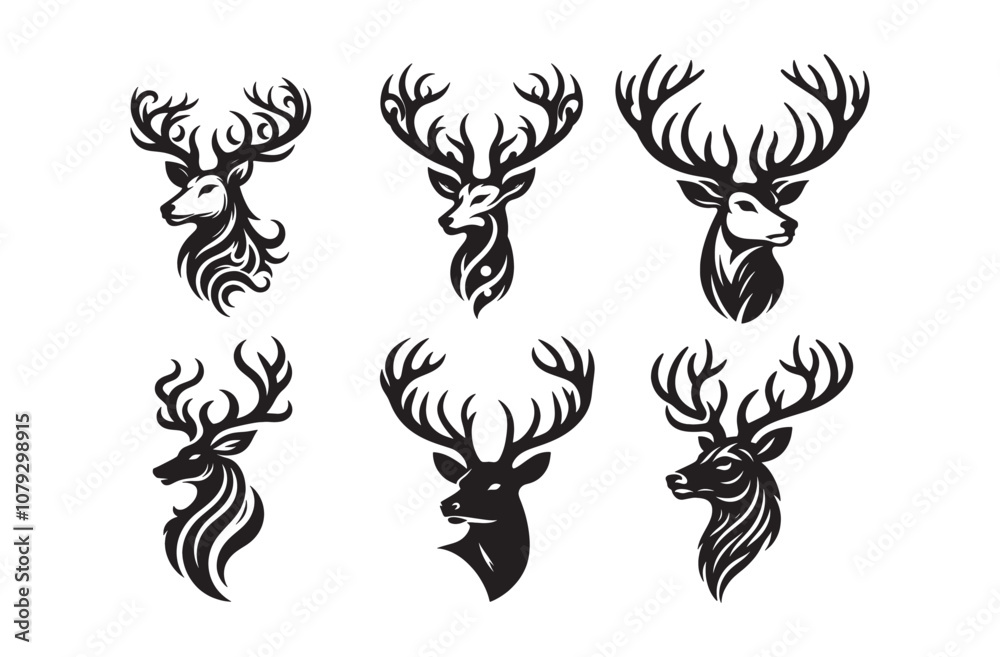 Fototapeta premium Deer head silhouette design Vector