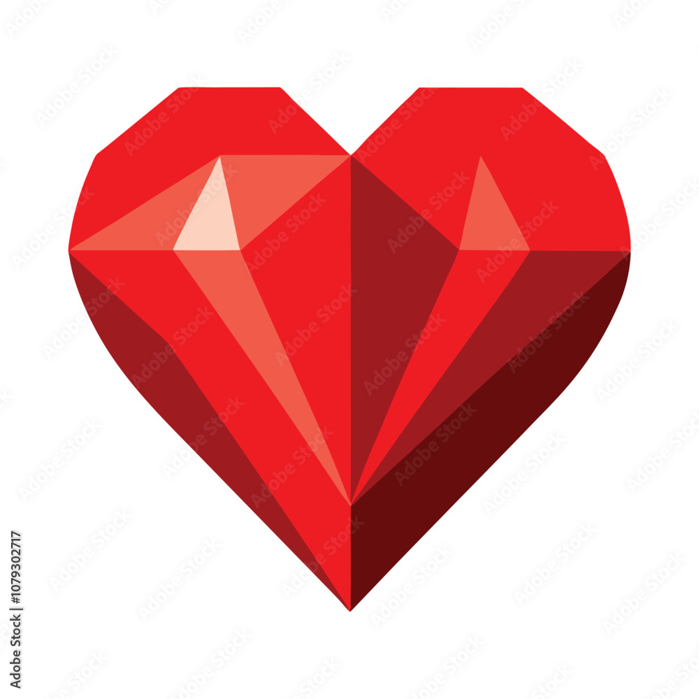 Geometric red heart illustration, vibrant colors, symbol of love, perfect for Valentines Day Geometric red heart illustration, vibrant colors, symbol of love, perfect for Valentines Day