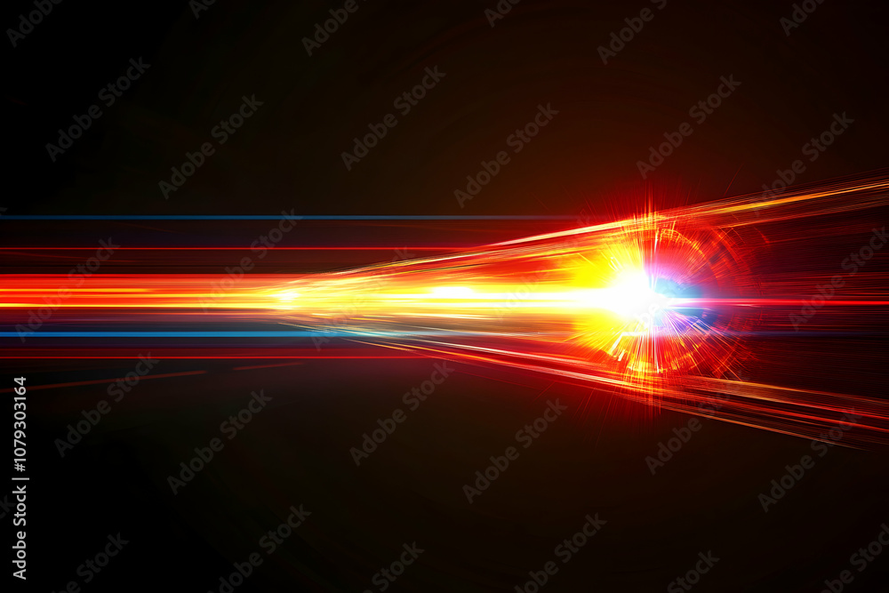 Digital lens flare on a dark background, evoking a futuristic look Digital lens flare on a dark background, evoking a futuristic look