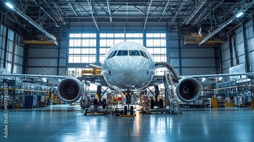 Explore the intricate process of aircraft maintenance behind the scenes in a commercial airline hangar