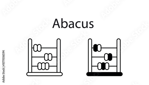 Abacus icon design with white background stock illustration