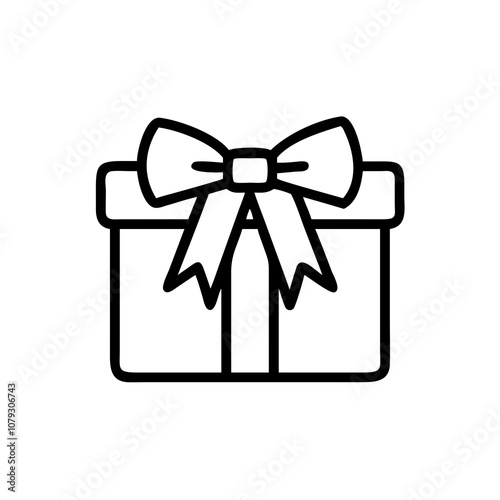 Gift Box Silhouette with Ribbon Bow