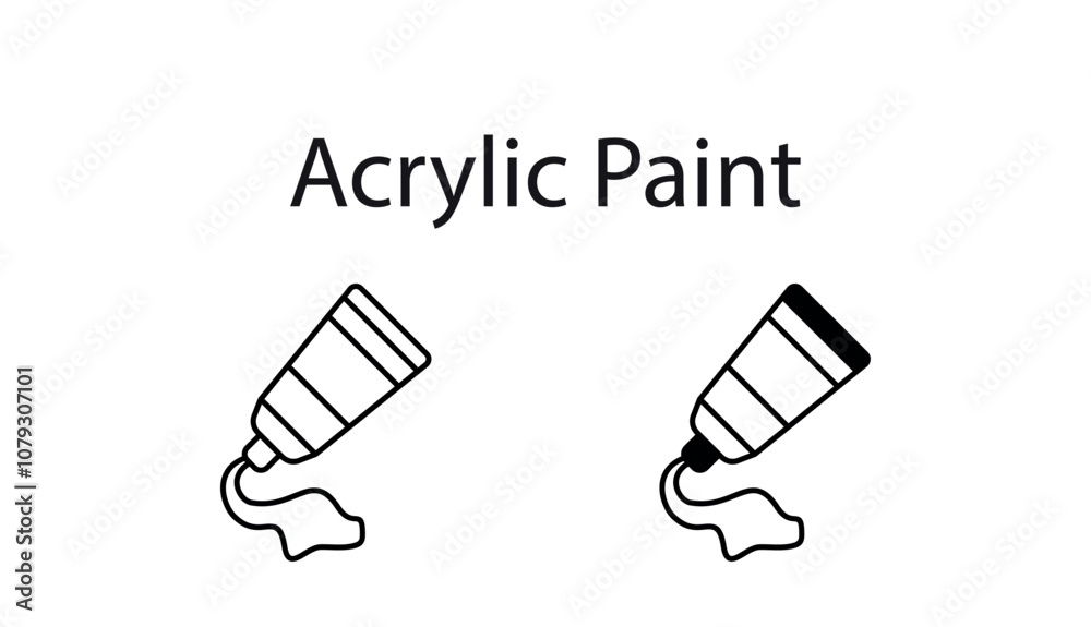 Acrylic Paint icon design with white background stock illustration