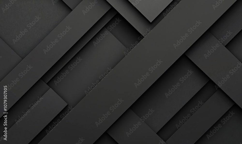 Abstract Black 3D panels , Minimal geometric background Abstract Black 3D panels , Minimal geometric background