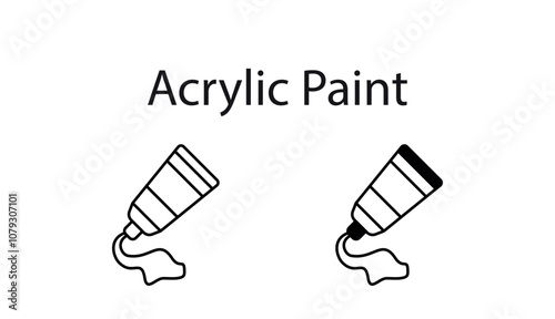 Acrylic Paint icon design with white background stock illustration