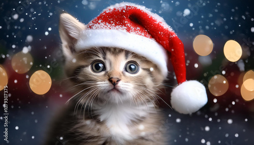 gattino cappellino babbo natale 