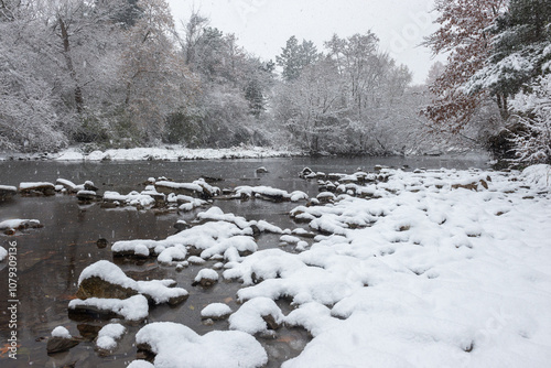 Photography View at the Etobicoke creek in winter, near Toronto, Canada