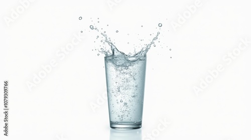 Effervescent soda water PNG with bubbles isolated on white background for refreshing beverage and drink designs