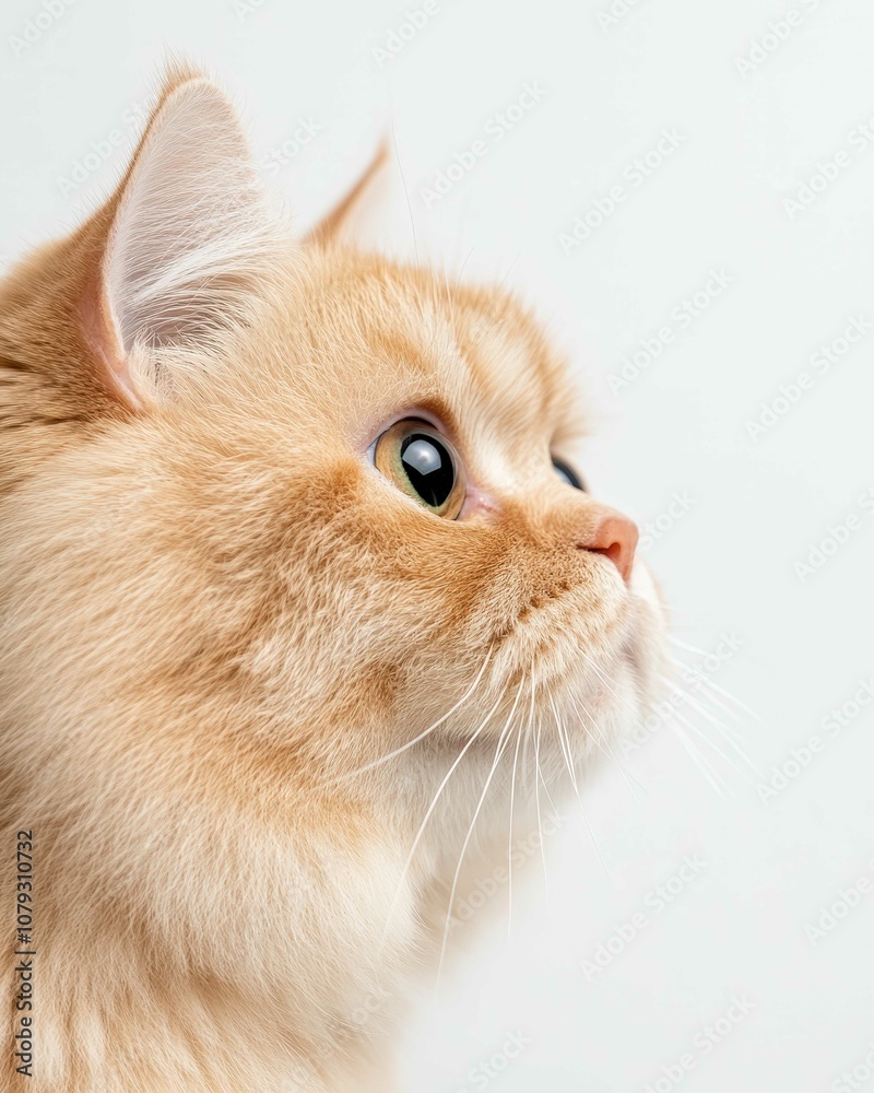 Portrait of an Exotic Shorthair Cat with Large Round Eyes and Plush Coat, Ideal for Cat Lovers and Breed Collectors

