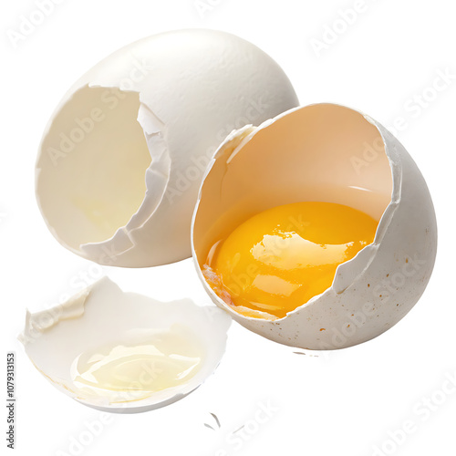 raw egg with yolk isolated photo