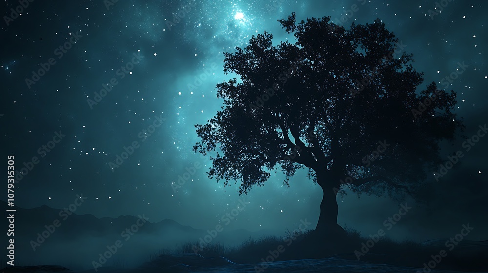 Mesmerizing galaxy outline glowing in starlit night sky background Mesmerizing galaxy outline glowing in starlit night sky background