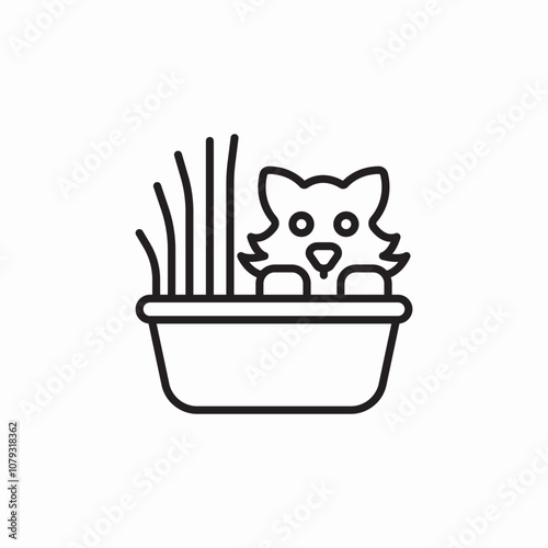 cat litter box icon sign vector