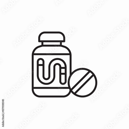 deworming tablets icon sign vector