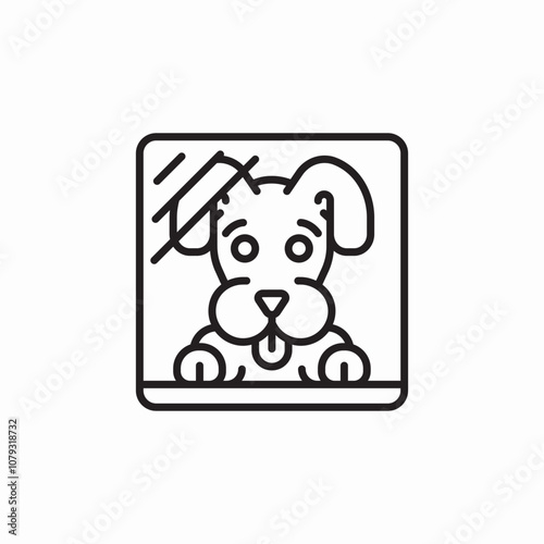 dog pen icon sign vector