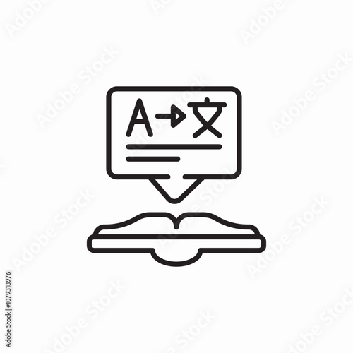 foreign language book icon sign vector