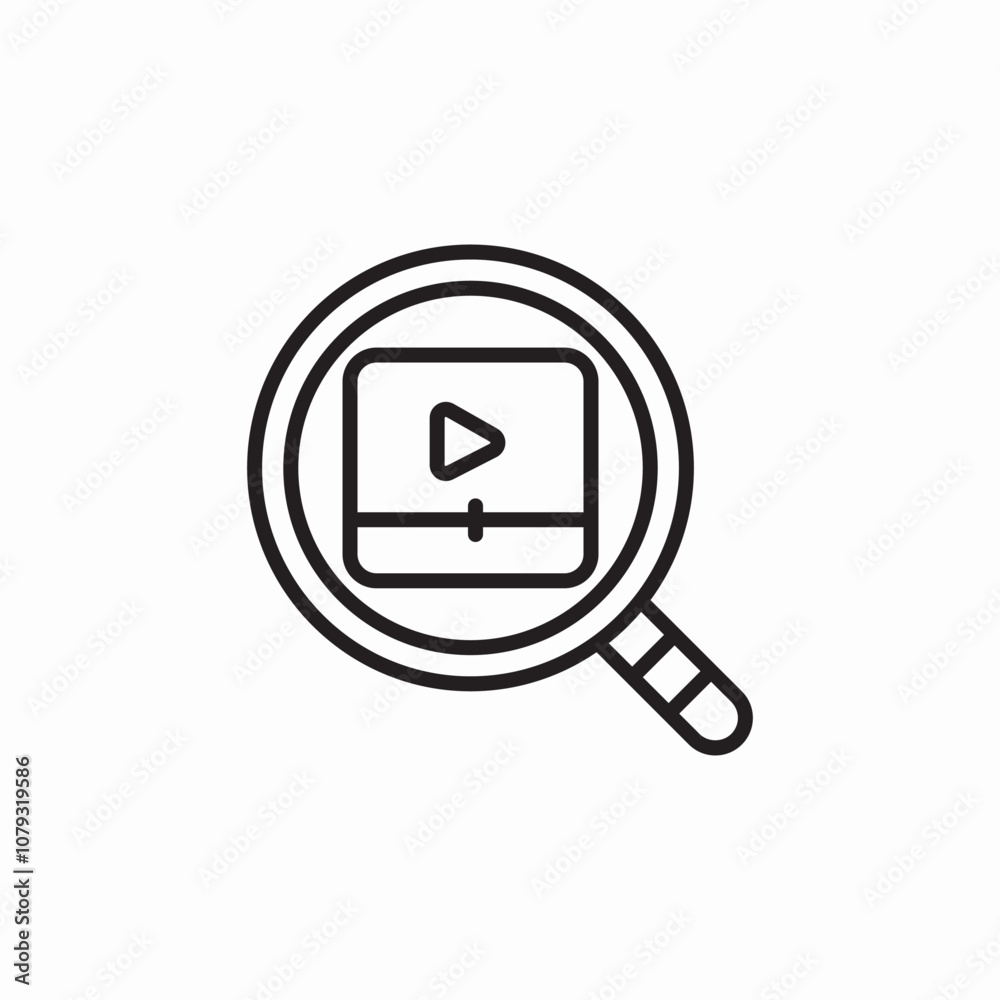 search video icon sign vector search video icon sign vector