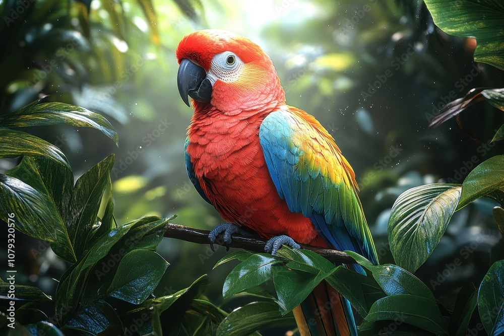 Colorful Parrot Perched on a Branch in a Tropical Rainforest – High-Resolution Photography with Soft Natural Lighting
Colorful Parrot Perched on a Branch in a Tropical Rainforest – High-Resolution Photography with Soft Natural Lighting