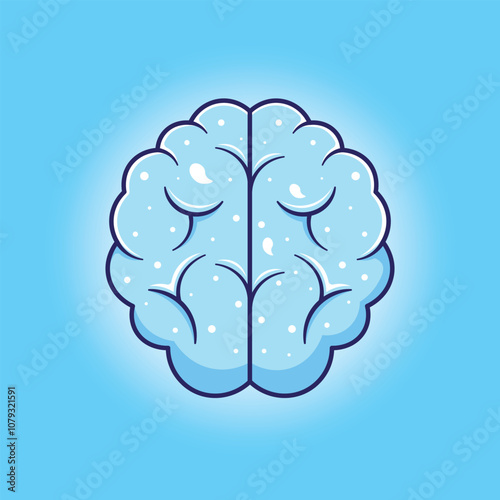 Human brain anatomy science biology organ body system vector illustration. Health care and medical education human organ.