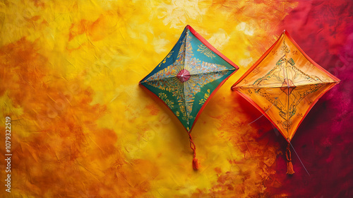 Handmade Kites for Makarsankranti with Vibrant Colors photo