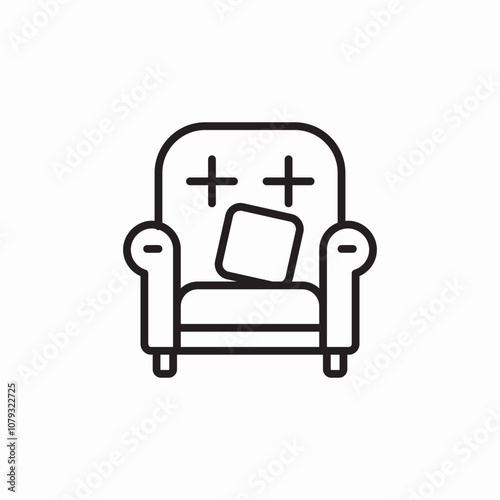 armchair seat icon sign vector