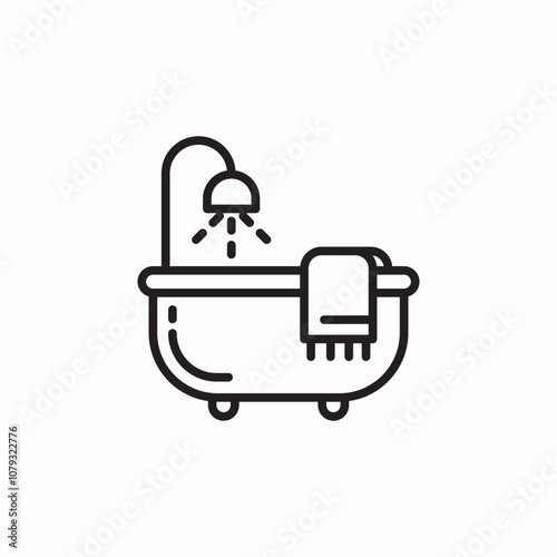 bathtube bathroom icon sign vector