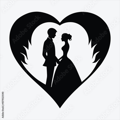 Legacy of Love, Silhouette White background illustration, Generative Ai