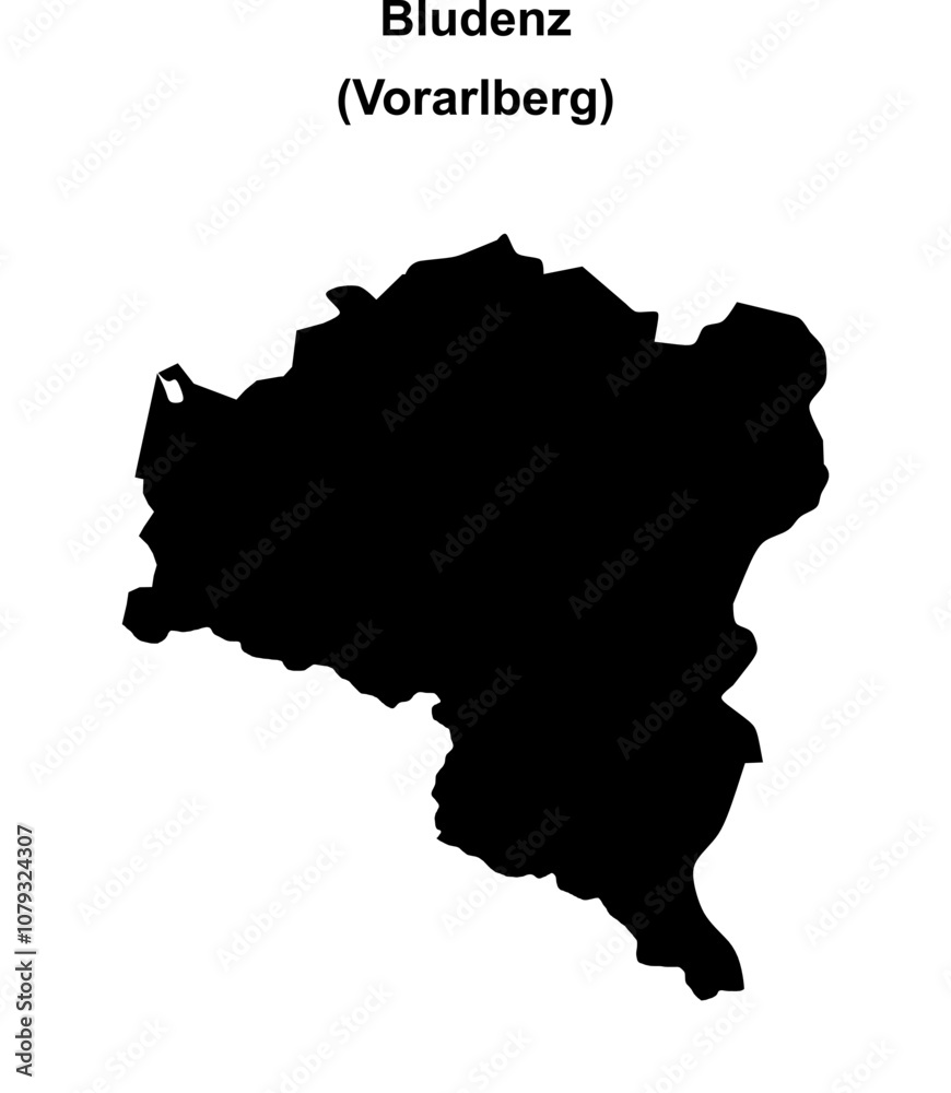 Bludenz blank outline map