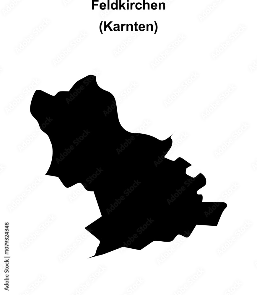 Feldkirchen blank outline map Feldkirchen blank outline map
