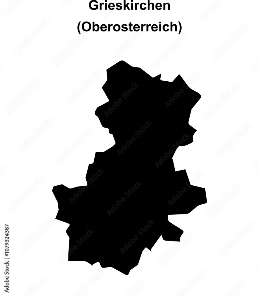 Grieskirchen blank outline map Grieskirchen blank outline map