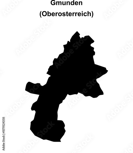 Gmunden blank outline map