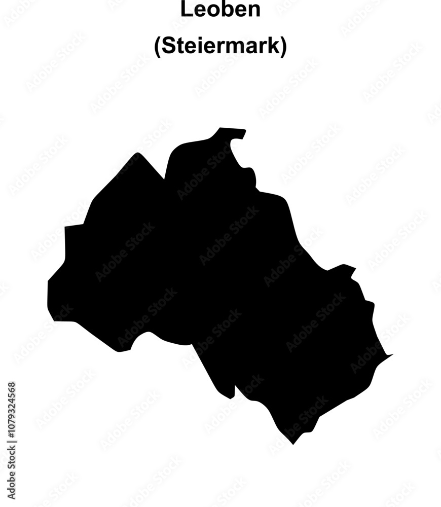 Leoben blank outline map Leoben blank outline map