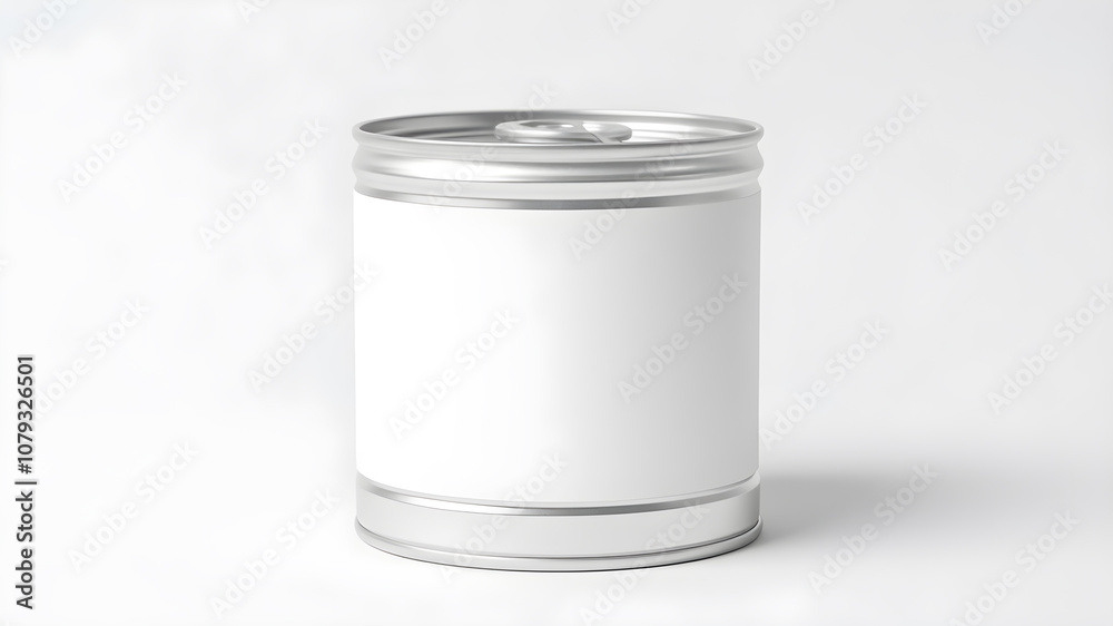 A blank aluminium canned conserve mockup. Generative AI A blank aluminium canned conserve mockup. Generative AI