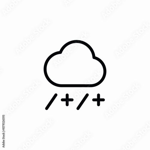 cloud rainy snow icon sign vector