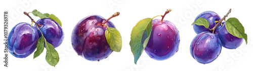 Assorted fresh fruits isolated on transparent background. Realistic illustration. Healthy eating and organic produce concept. Clipart for cookbook, menu, and greengrocery store advertising.