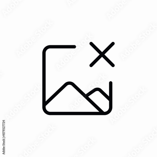 photo delete icon sign vector