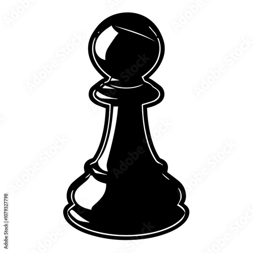 Vector illustration of a chess piece pawn in flat style on a white background.